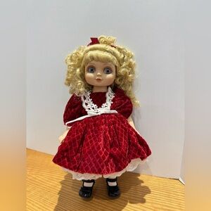Marie Osmond Adora Belle vintage Red Velvet Doll with Blonde Curls